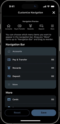 Put your favorite features front and center with customizable navigation, enhanced by an intuitive dark mode experience.