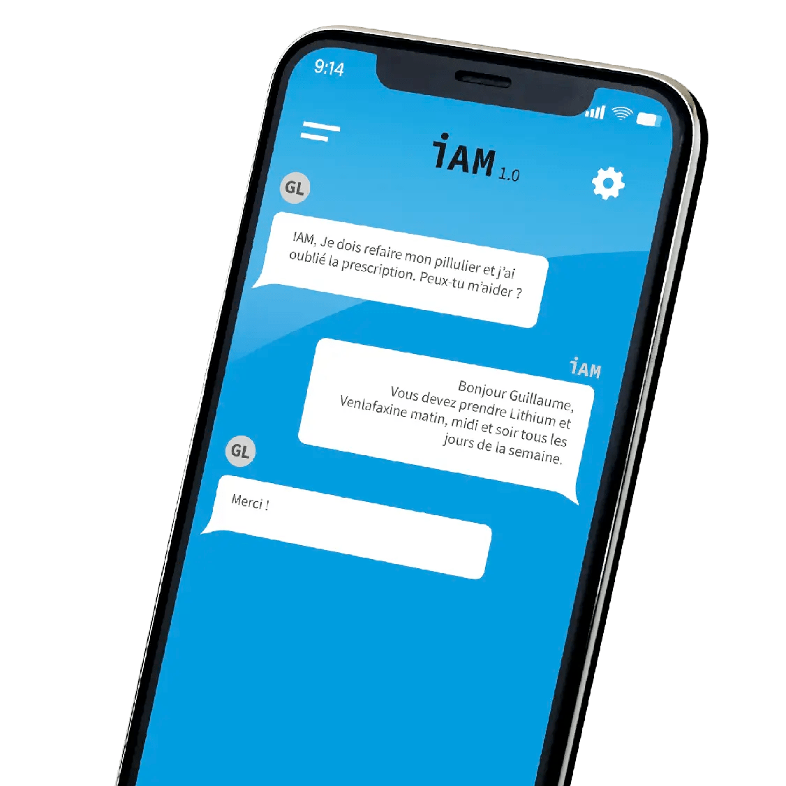 Aperçu de l'interface de l'application Iam