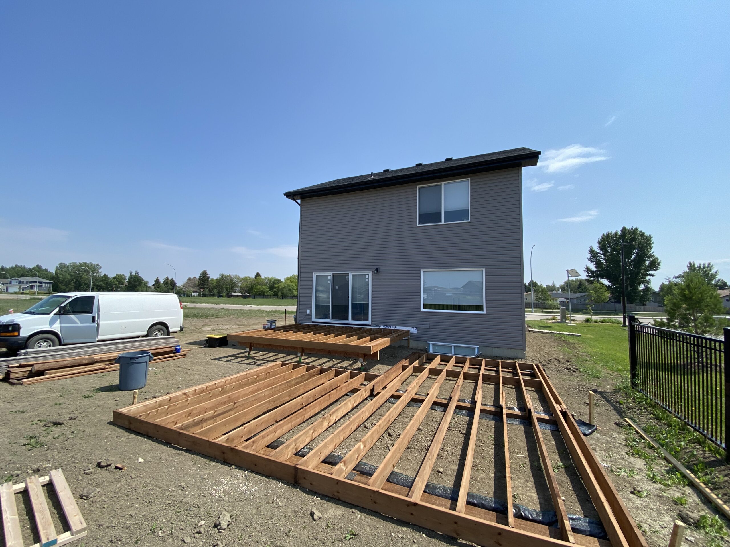 deck framing for ground level deck