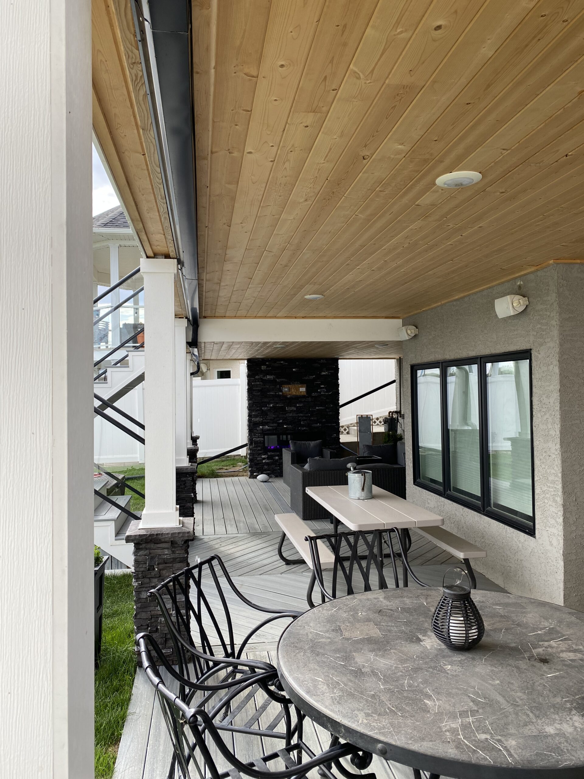 fully waterproofed deck with pine t&g soffit