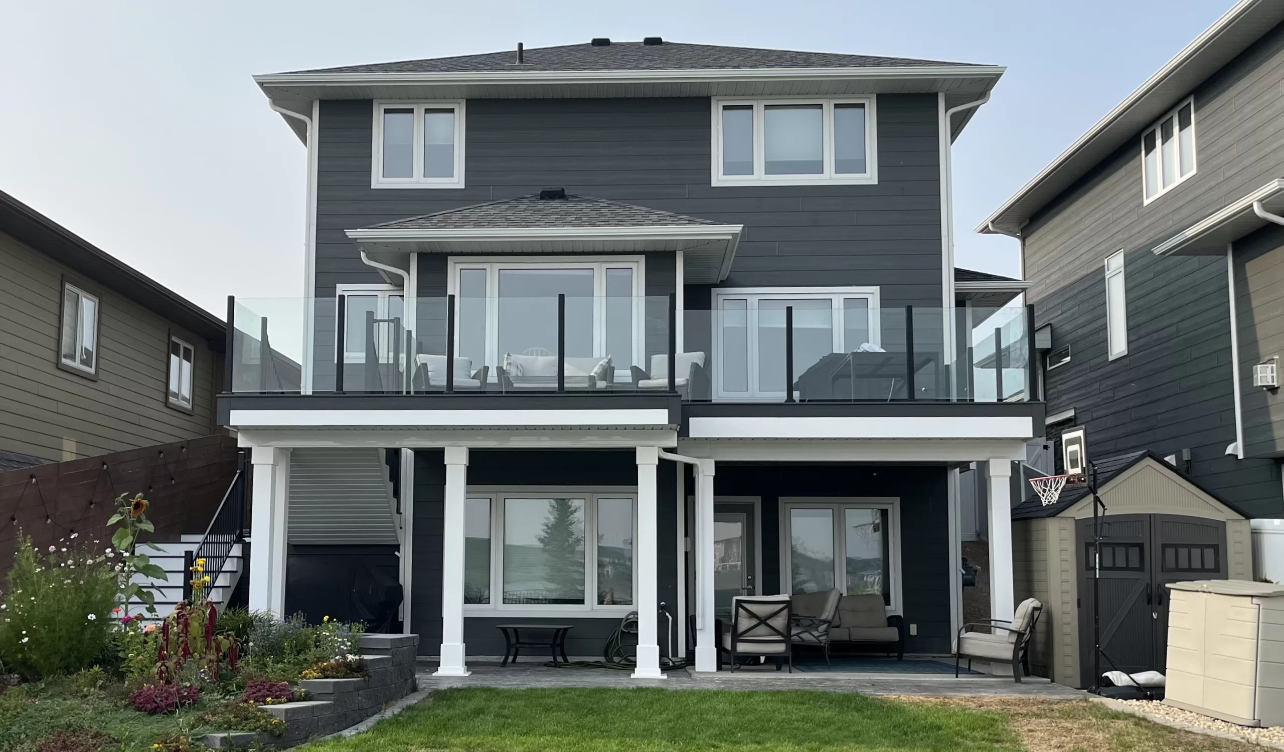 Custom composite deck built by professional deck contractors
