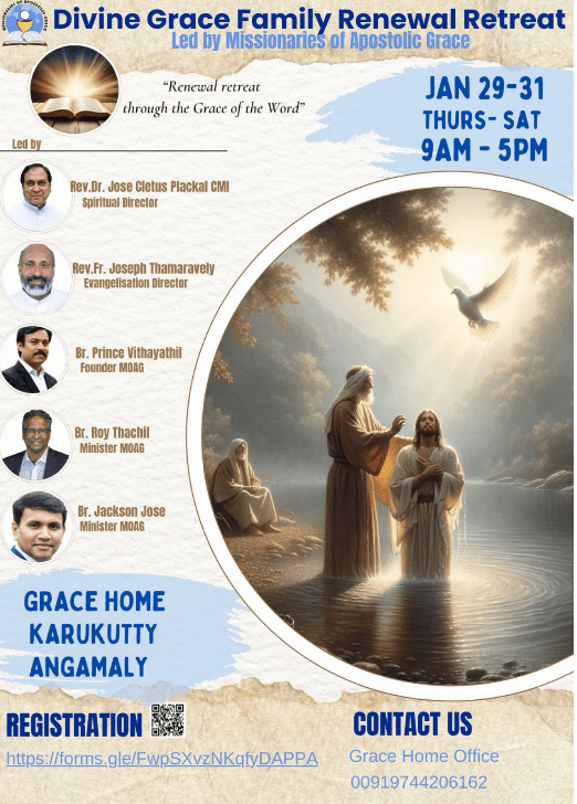 Divine Grace Family Renewal Retreat Jan 29th – 31st (Grace Home, Kerela)