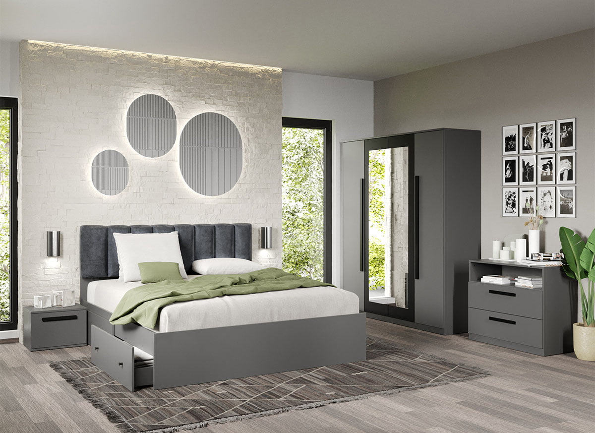 Set dormitor complet Gri