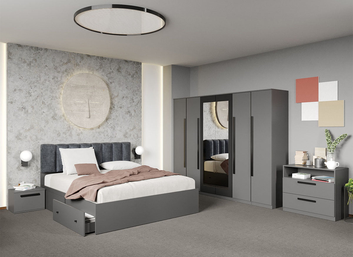 Set dormitor complet Gri