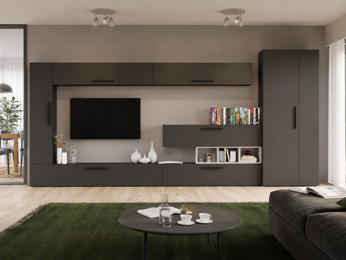 Set Mobilier Living Gri Antracit Remy-C07