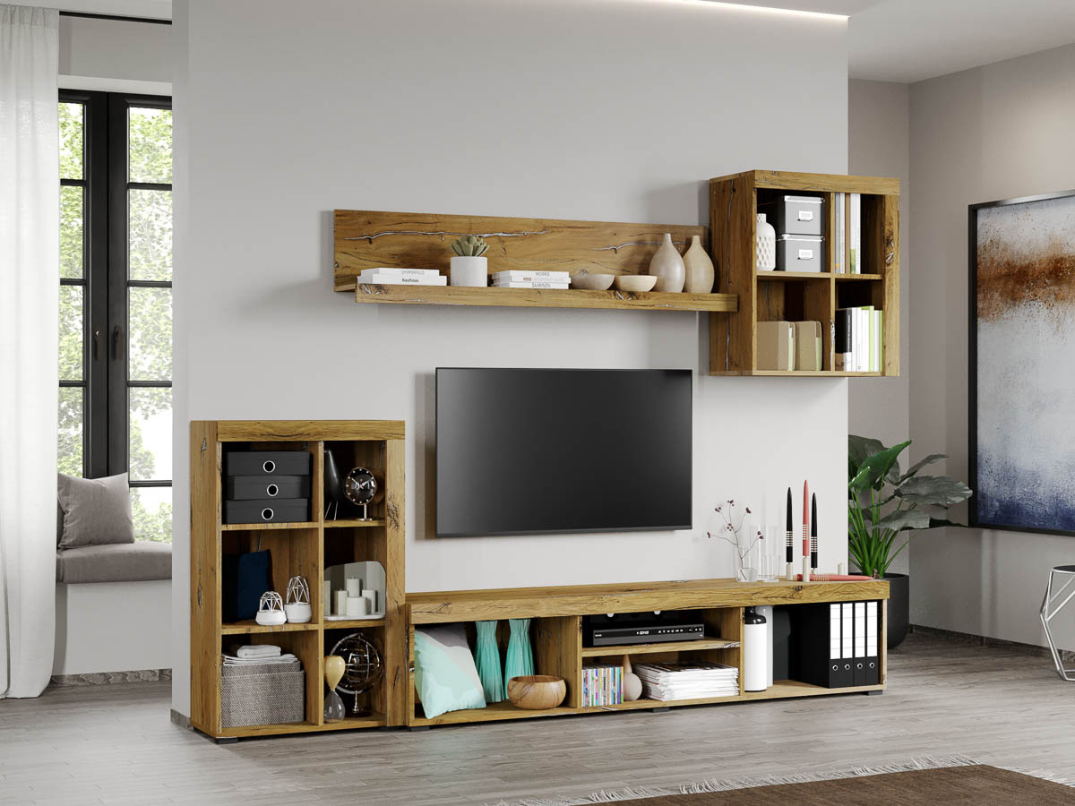 Set Mobilier Living Gri cu Flagstaff-Atena-C04 - mobidea