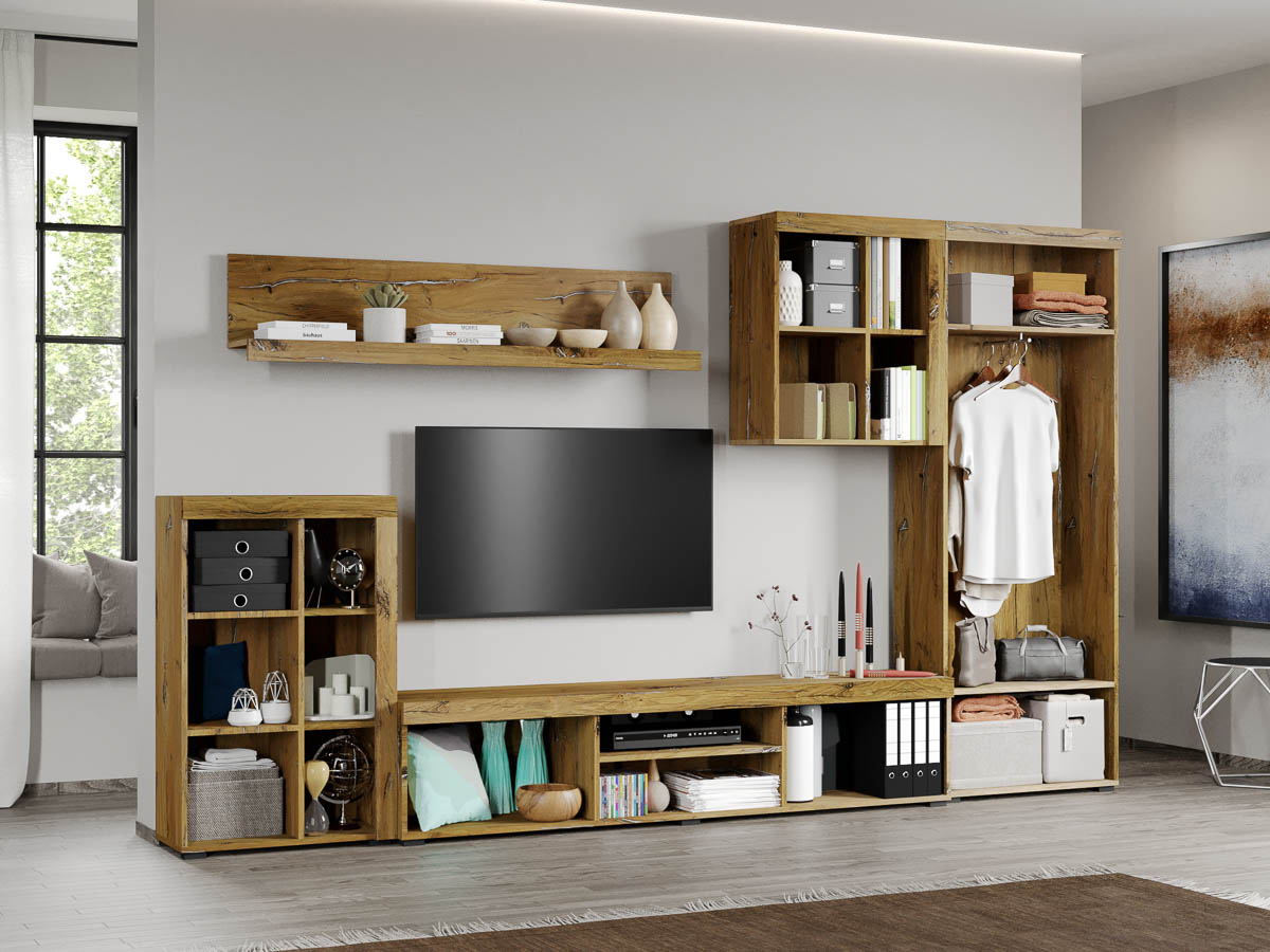 Set Mobilier Living Gri cu Flagstaff-Atena-C05- mobidea