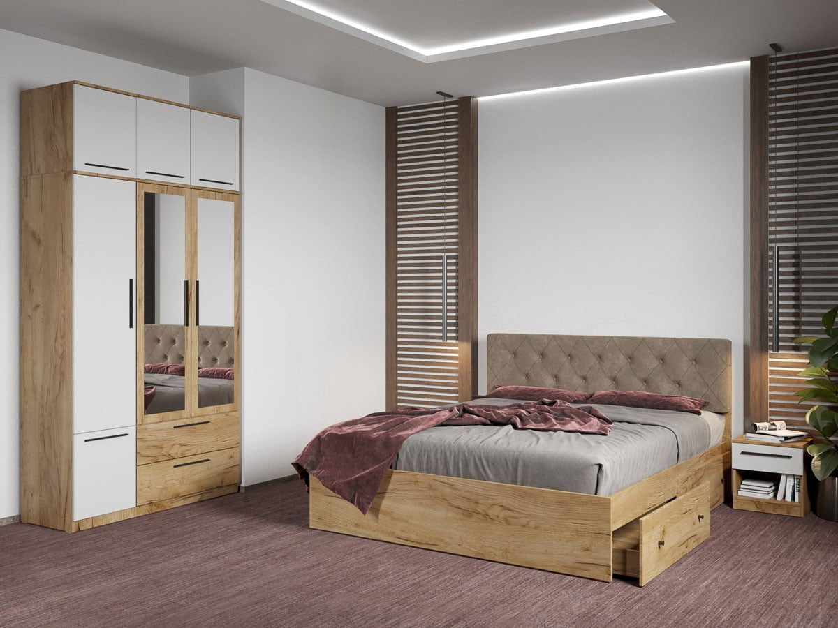 Set dormitor complet Stejar Auriu