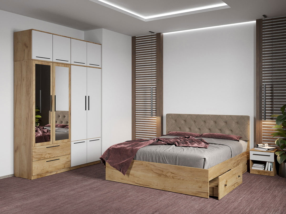 Set dormitor complet Stejar Auriu