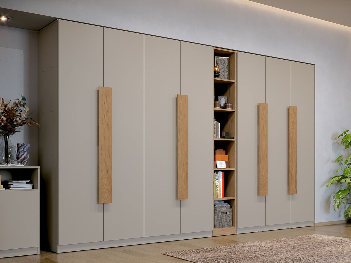 未使用　Luli / Missão Baleiro Dulap Dormitor Levi 7U - Bej/Casmir - 319x48x192 cm - mobidea