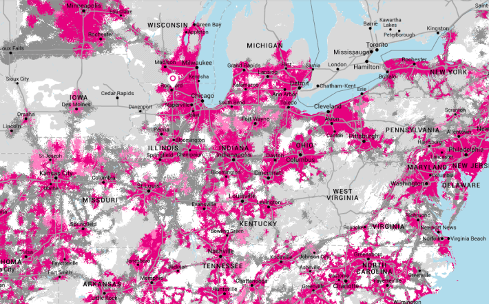 T Mobile S New Next Gen Network Map Offers A More Accurate Look At T Mobile New Coverage Map 710x4411 
