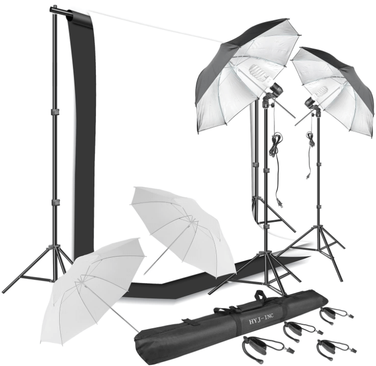 Photography Umbrella Lighting Kit Muslin Backdrop Kit for Best Results