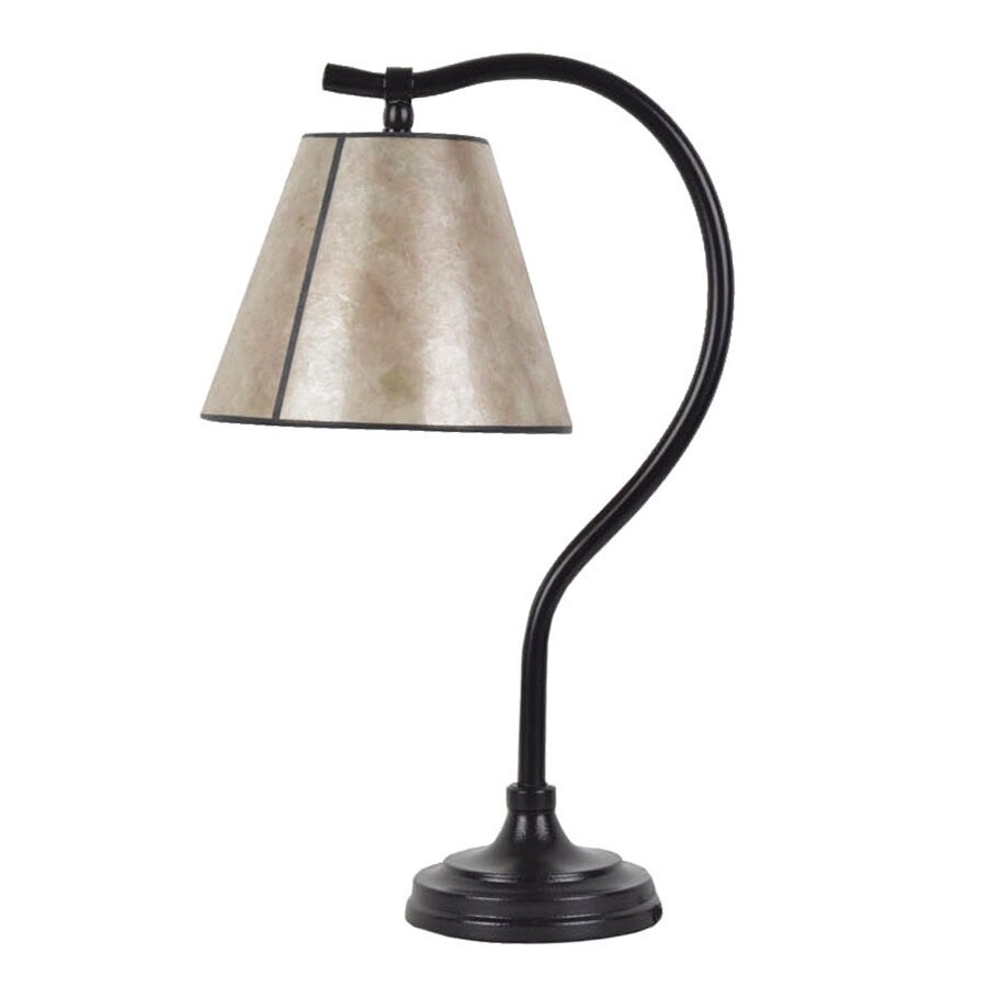23.25-in bronze standard table lamp with mica shade at lowes.com