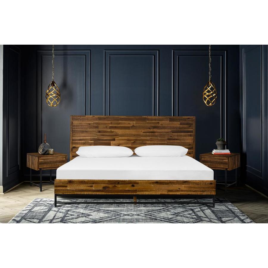 Armen Living Loft 3 Piece Acacia King Bed And Nightstands Bedroom Set In The Bedroom Sets Department At Lowes Com