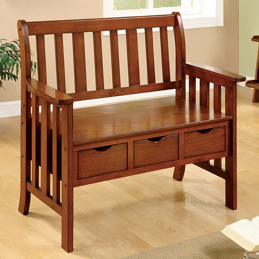 Shop furniture of america pine crest oak indoor entryway bench with