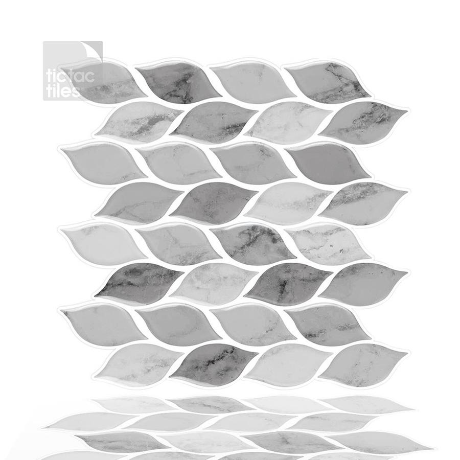 Wallpaper helps you change the entire look and feel of any room easily and affordably. Tic Tac Tiles Foglia 6-Pack Gray 10-in x 10-in Glossy PVC Circular Stone Look Peel & Stick Wall