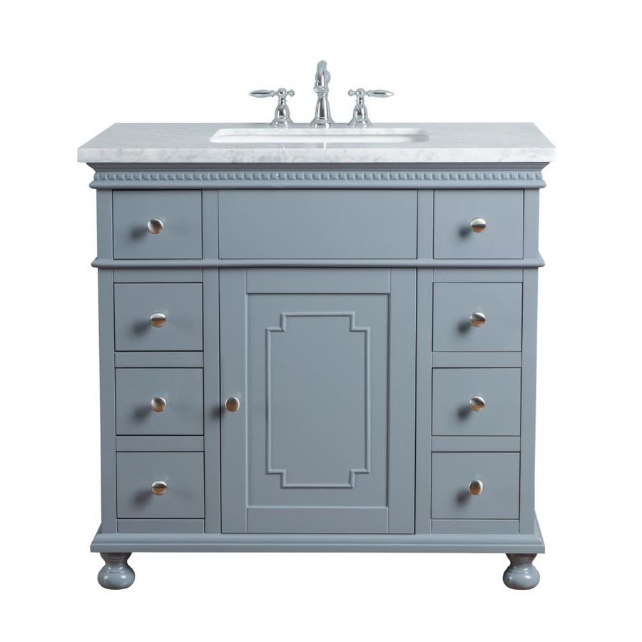 Stufurhome 36-in Gray Single Sink Bathroom Vanity with ...