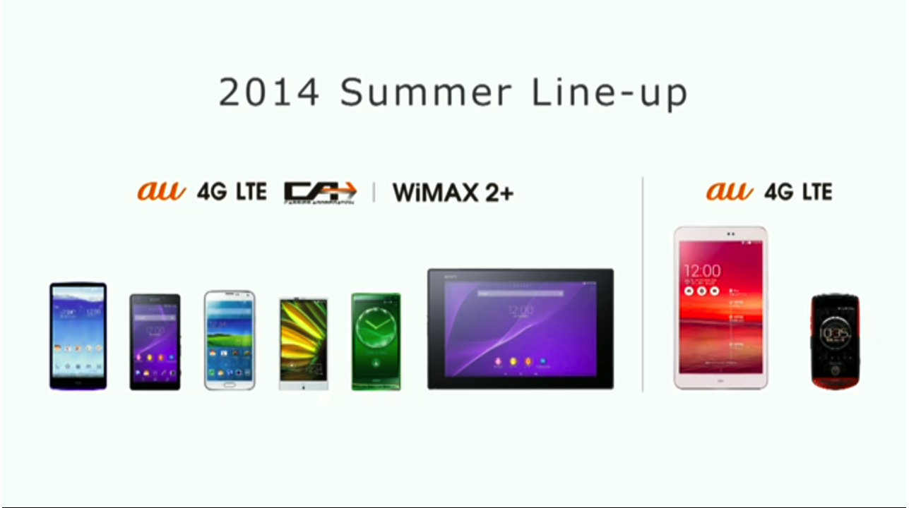 auが2014年夏モデルを発表ーXperia ZL2やGALAXY S5など全8機種を一気におさらい！
