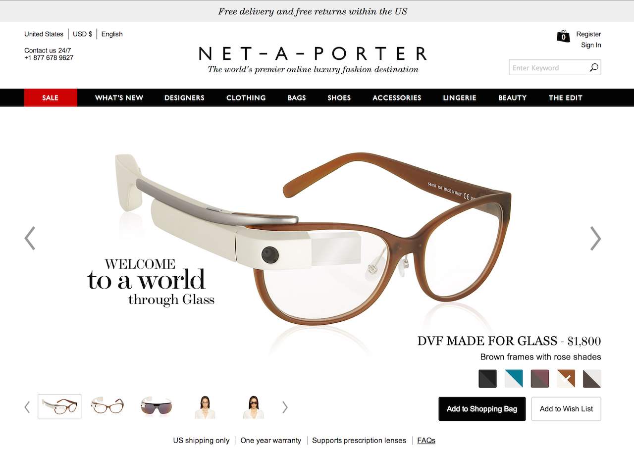 Google GlassがDVFとのコラボモデルを販売開始、一般向けの本格販売にまた一歩近づく