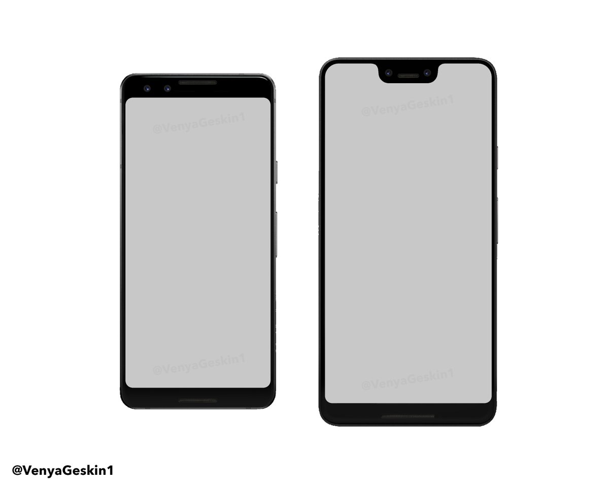 Pixel 3／Pixel 3XLは“切り欠き”・ベゼルレスデザインか