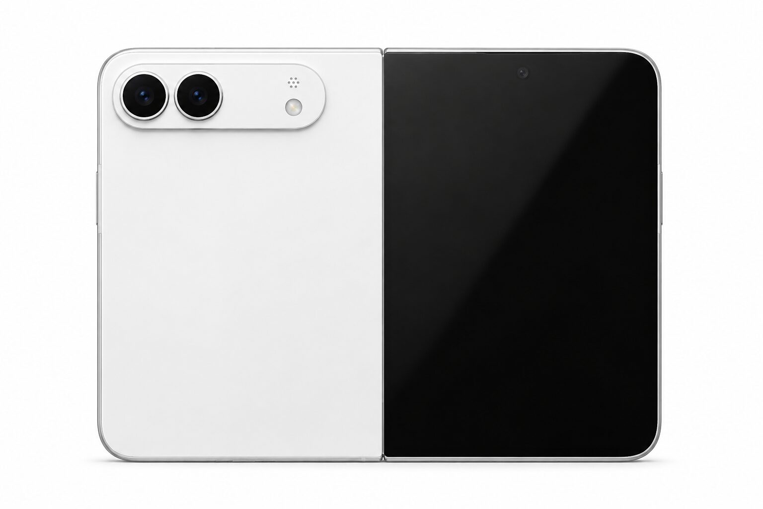 折りたたみiPhoneの姿はこんな感じ？初のパンチホール確認、色は白のみか