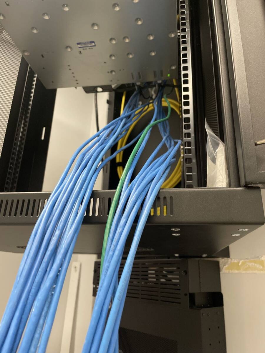 Network cables entering a rack Network cables entering a rack
