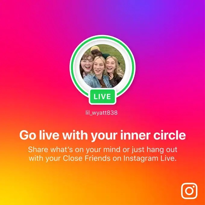 Instagram Live Close Friends Feature