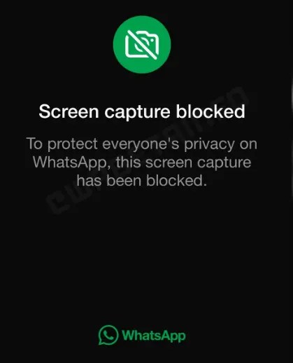 WhatsApp Screenshot Block