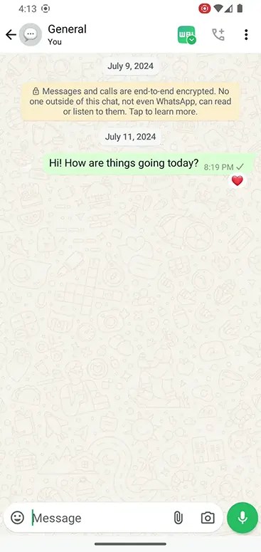 WhatsApp Double Tap Feature