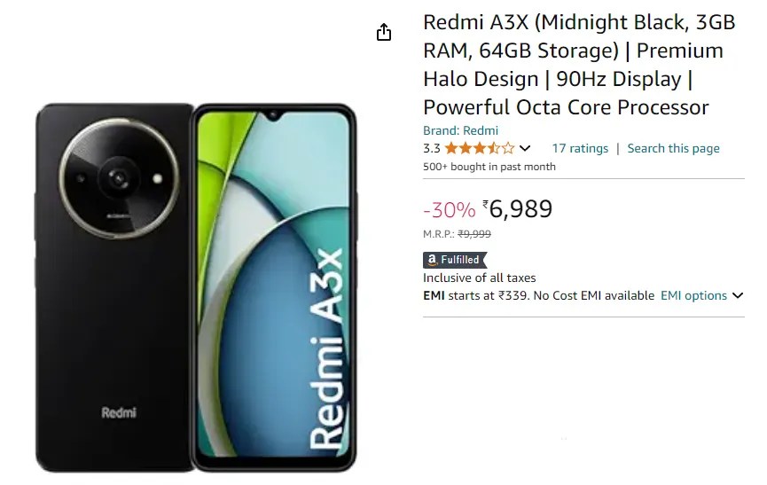 Redmi A3X Amazon image