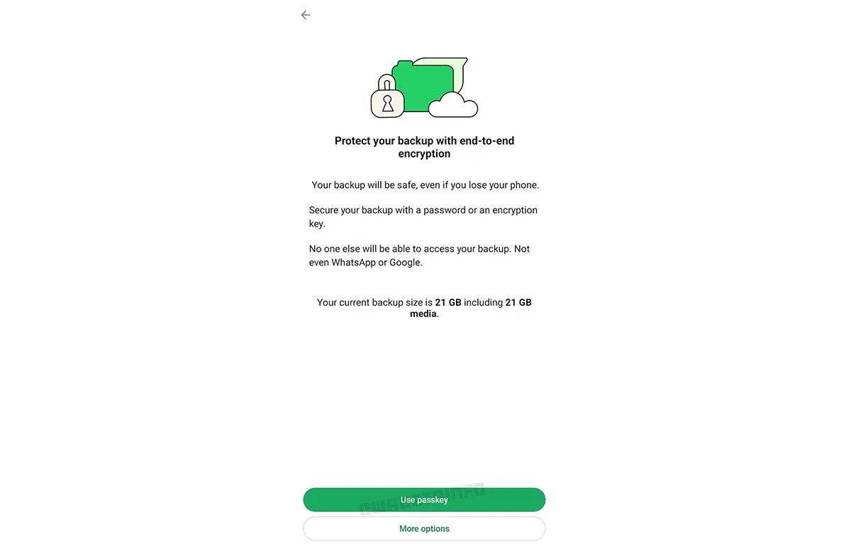 WhatsApp Passkey Security feature