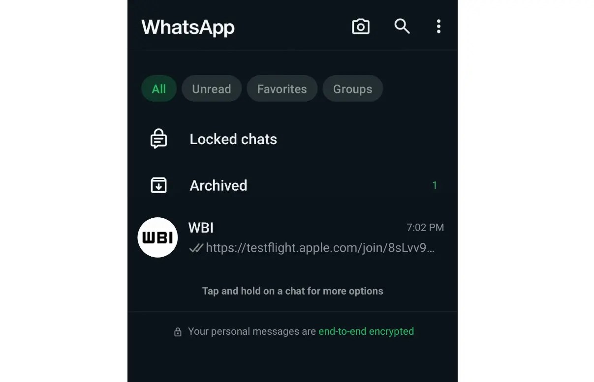 WhatsApp Chat Filters lock