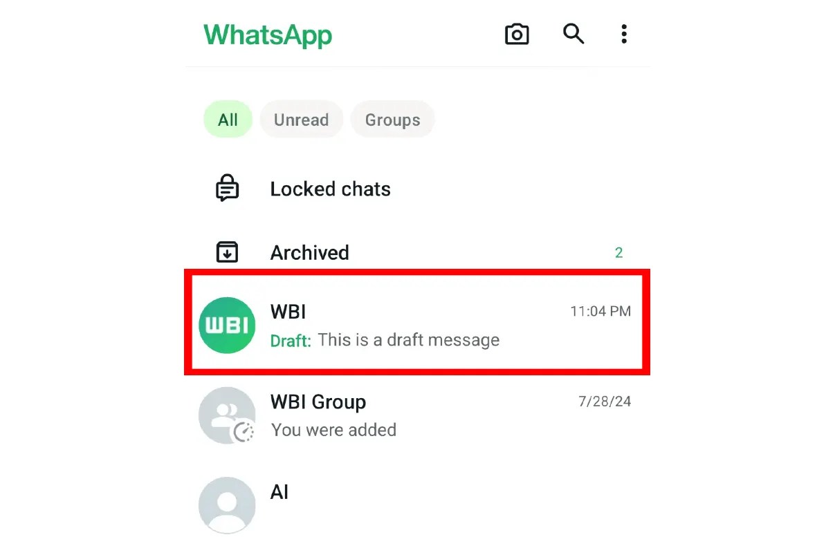 WhatsApp Draft Messages