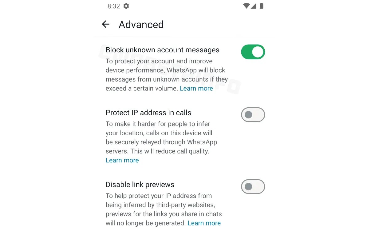 WhatsApp Messages Block Feature