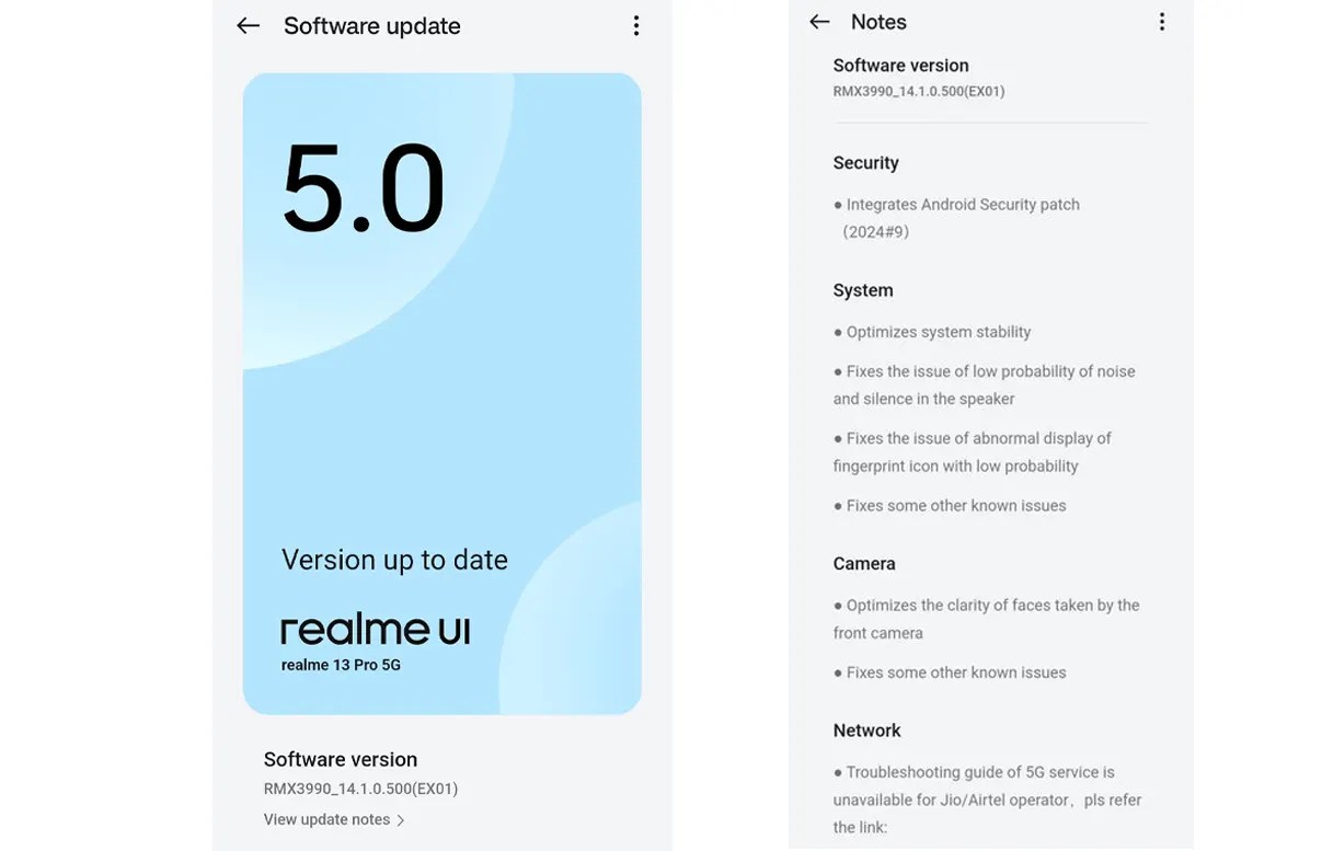 Realme 13 Pro 5G UI update