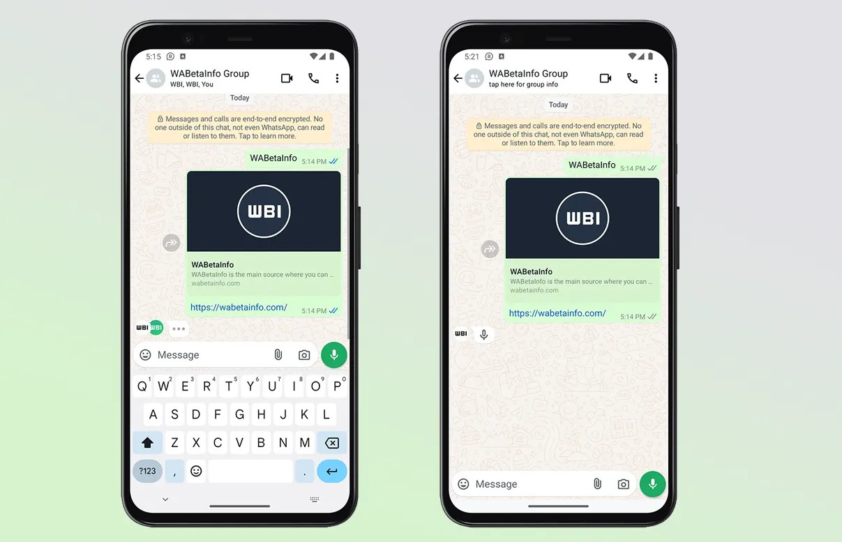 WhatsApp New Chat Typing