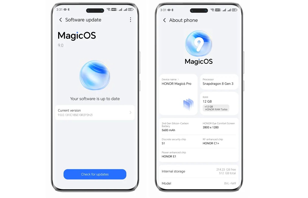Honor Magic 6 Pro update MagicOS 9 Android 15