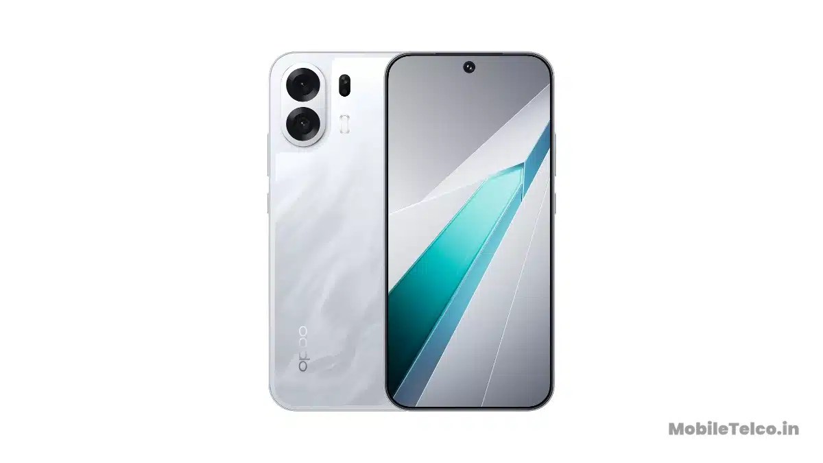 OPPO K14 Plus white smartphone front and rear design