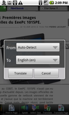 Infinity Web Browser for Android features speech to text, translation ...