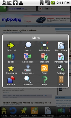 Infinity Web Browser for Android features speech to text, translation ...