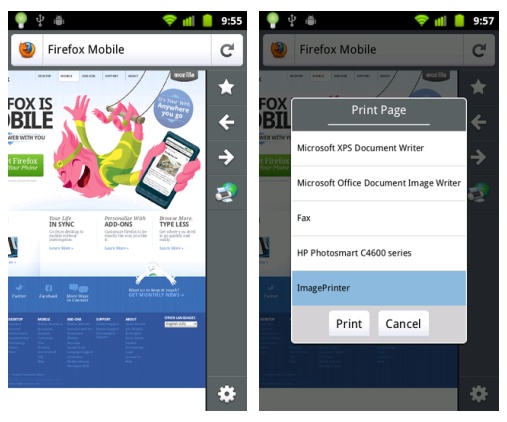 google cloud print firefox