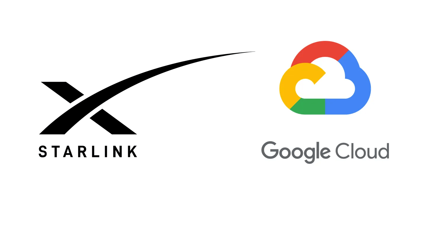 Logo Starlink i Google Cloud