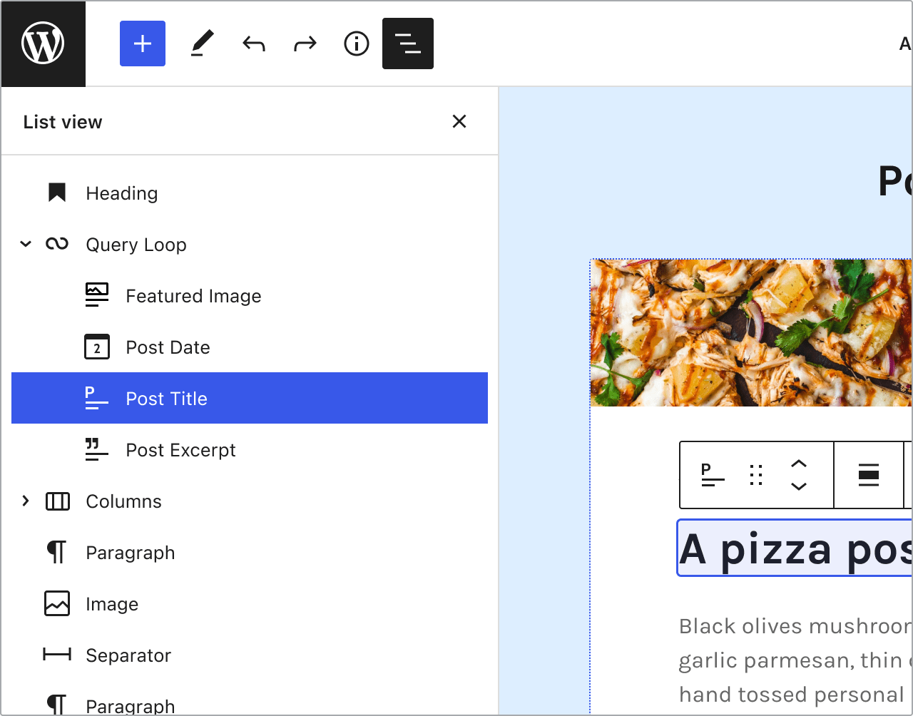 Przegląd struktury strony (WordPress 5.8)