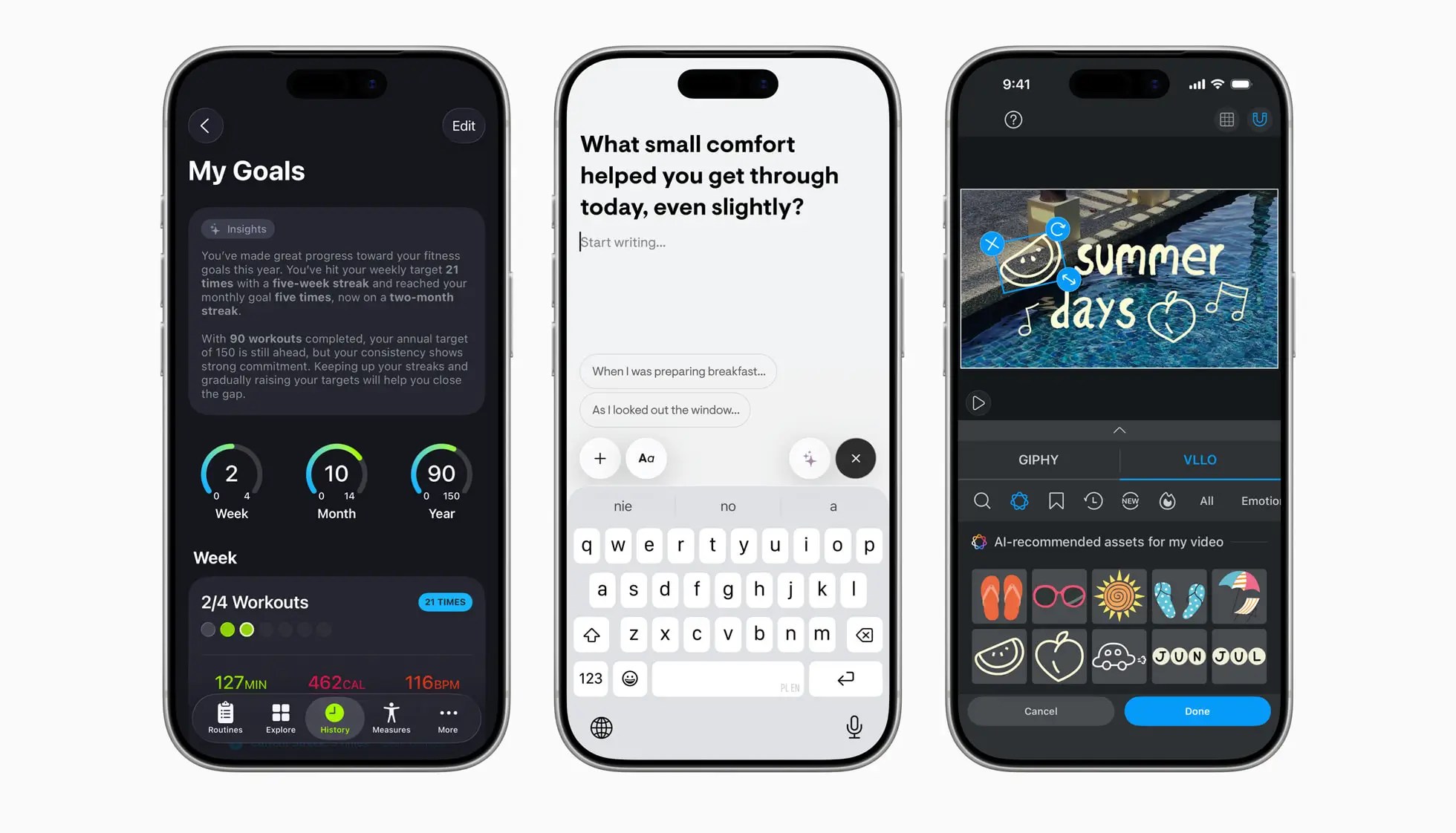 Architektura Foundation Models od Apple daje deweloperom, takim jak SmartGym, Stoic czy VLLO, dostęp do działającego na urządzeniu dużego modelu językowego, na którym bazuje system Apple Intelligence, pozwalając przez to na tworzenie nowych, inteligentnych funkcji.