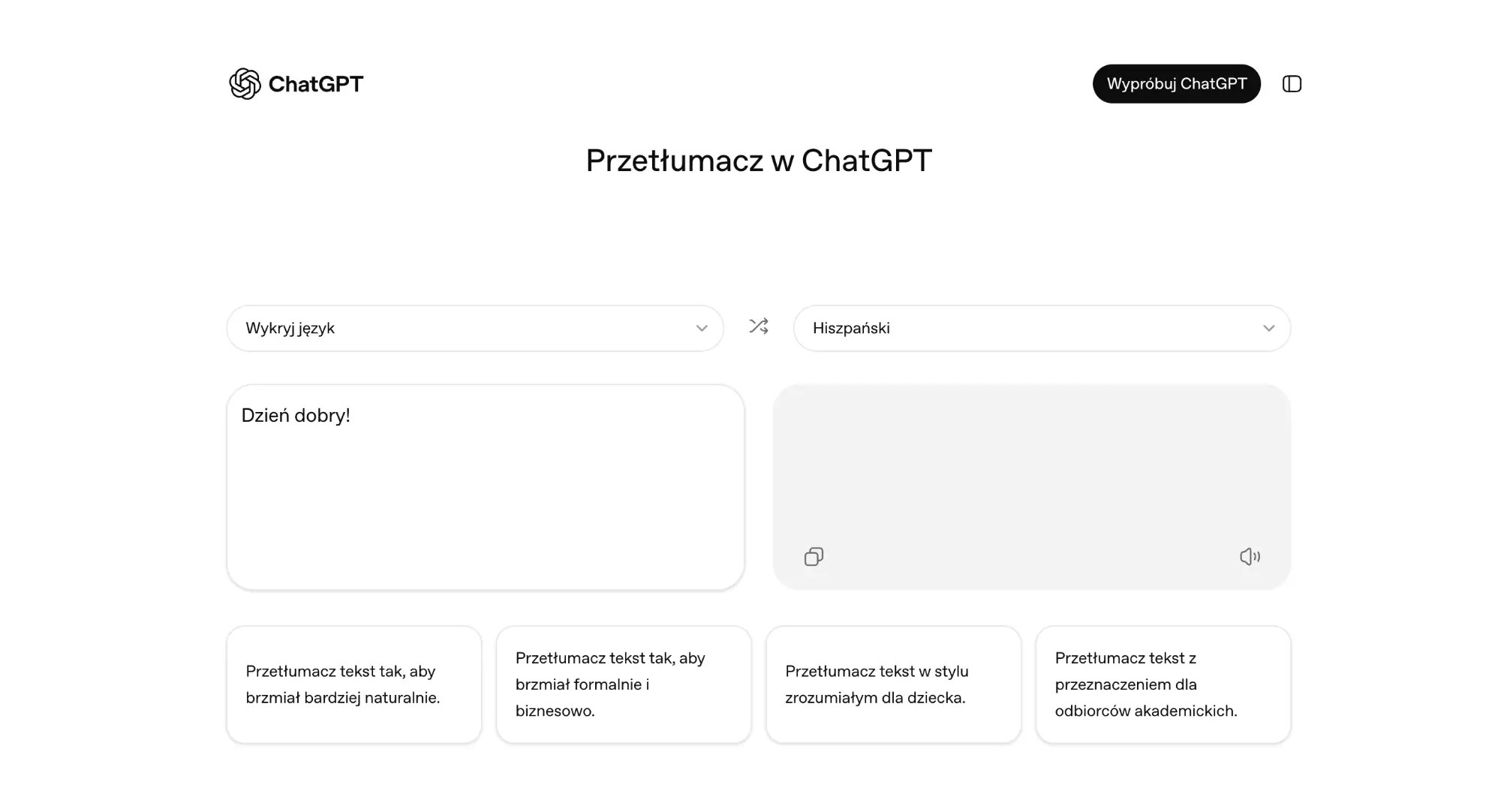 OpenAI też ma tłumacza ChatGPT Translate, ale jest w powijakach!