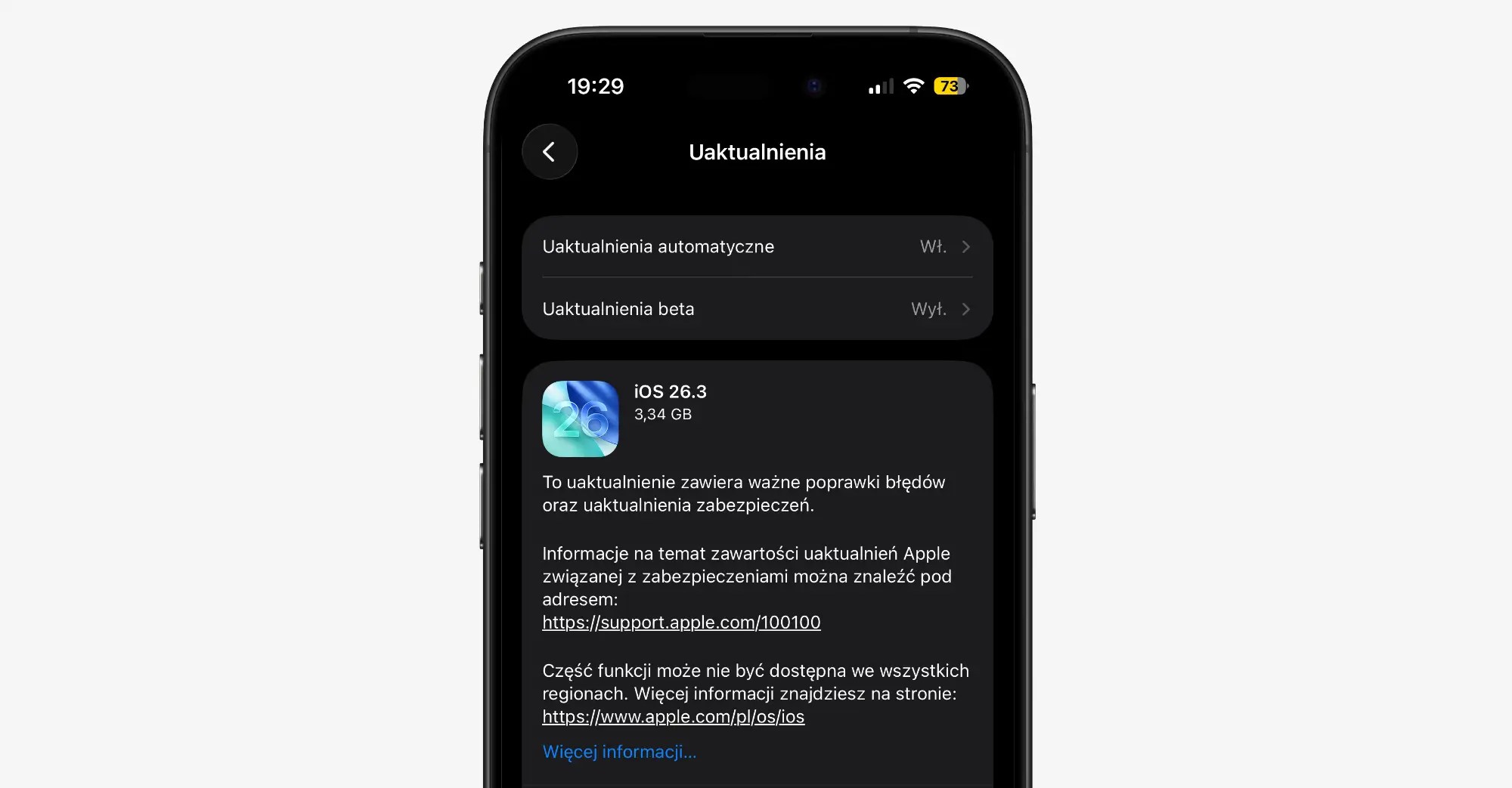 IOS 26.3 i pozostałe uaktualnienia dostępne!