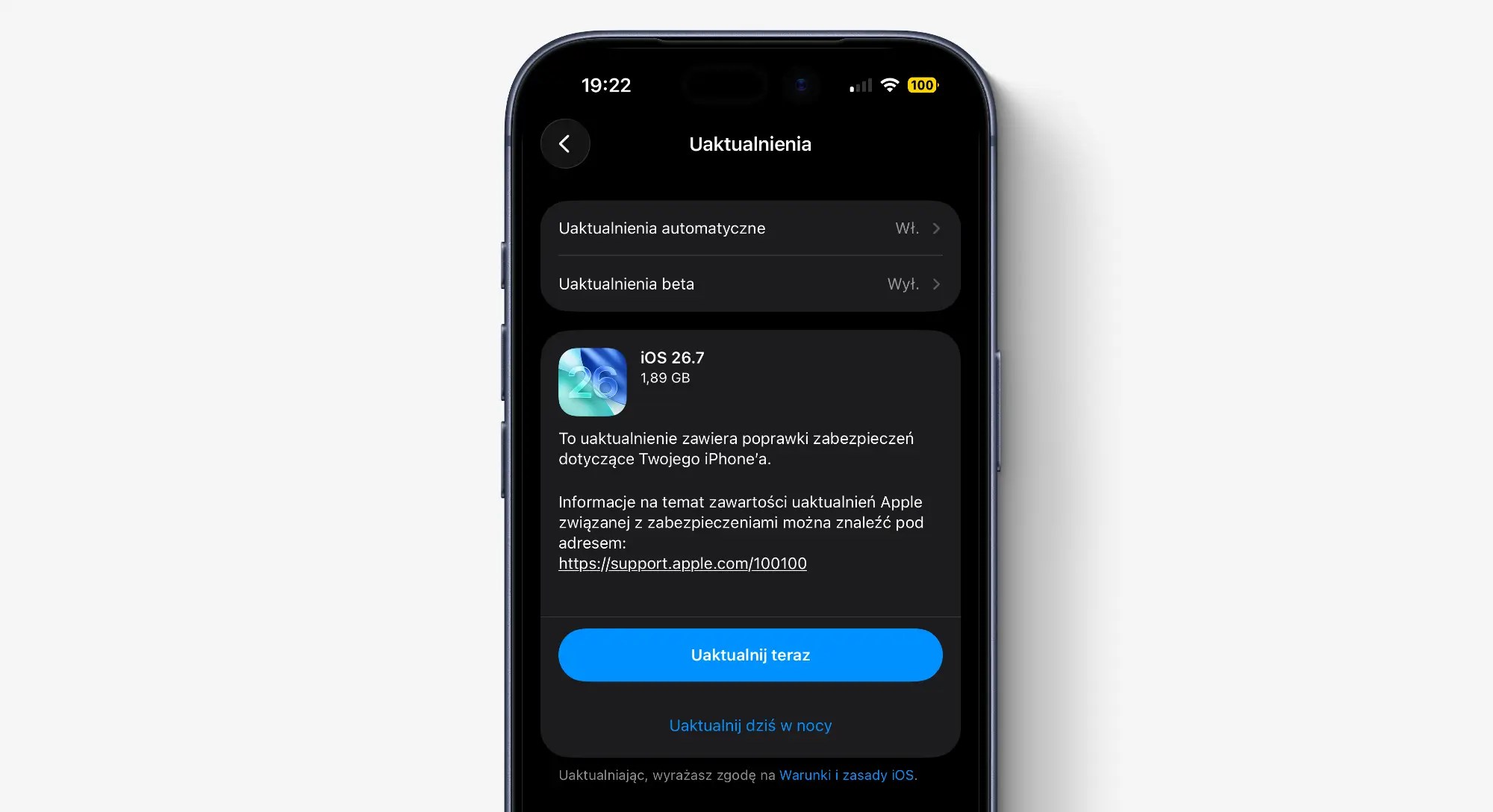 IOS 26.7 dostępny na iPhone’a – oto co nowego