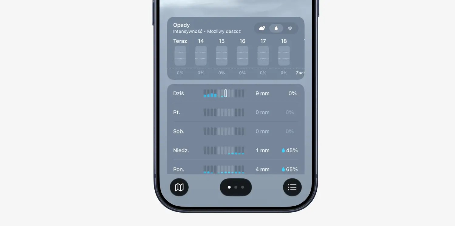 Pogoda Apple zyskuje 2 przydatne funkcje pod iOS 27