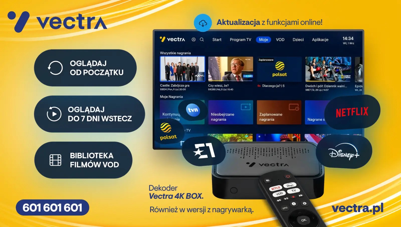 Nowe funkcje w dekoderach 4K Vectry
