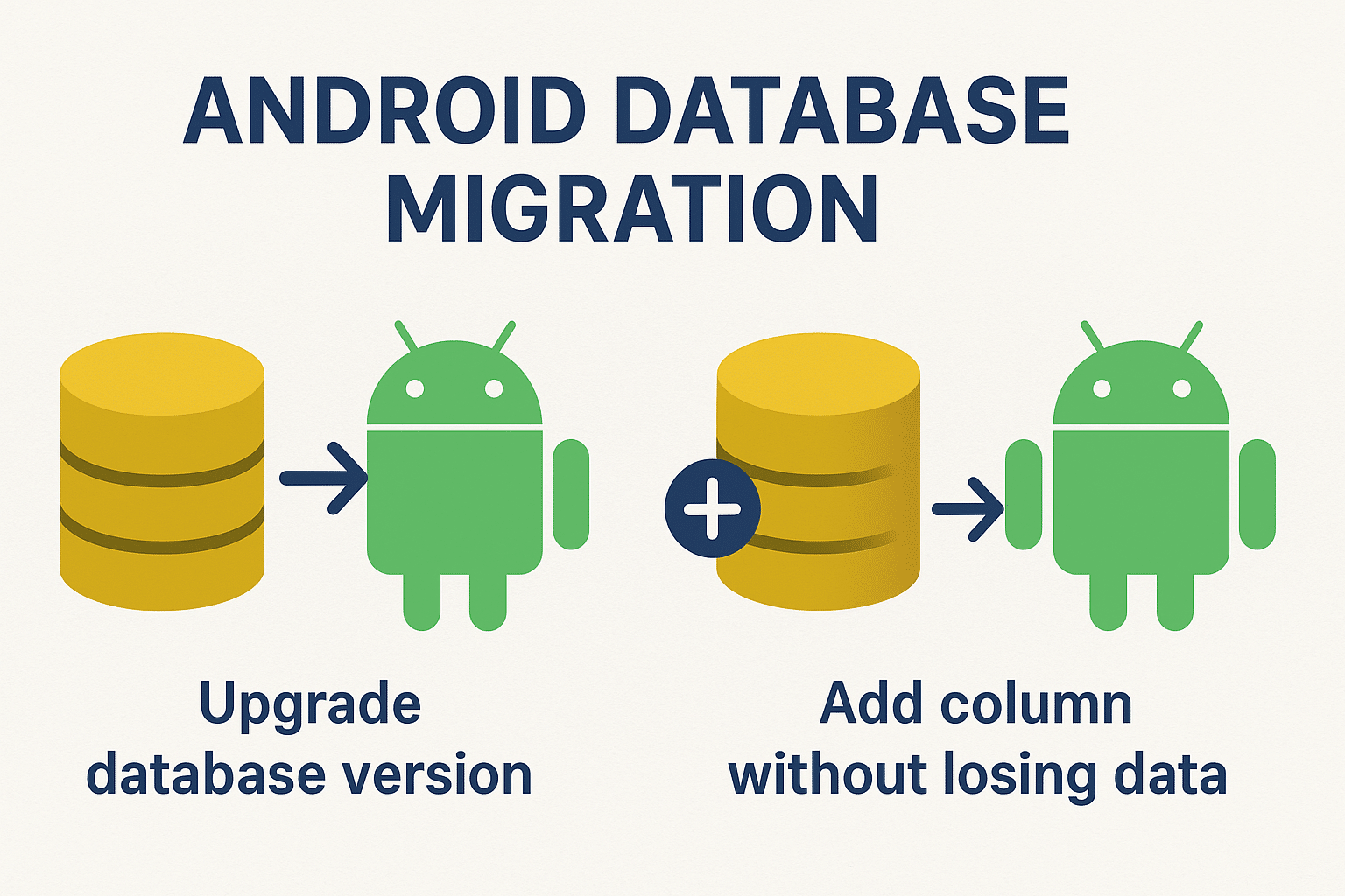 Upgrade the database table without losing the existing data of the app in Android